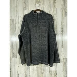 Eddie Bauer Mens Sweater Size 2XL Heathered Charcoal Grey 1/4 Zip‎
